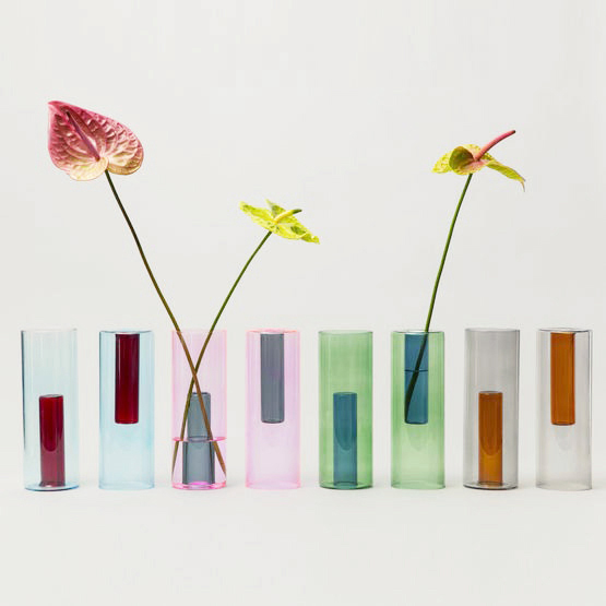 Glass Color Reversible Vases