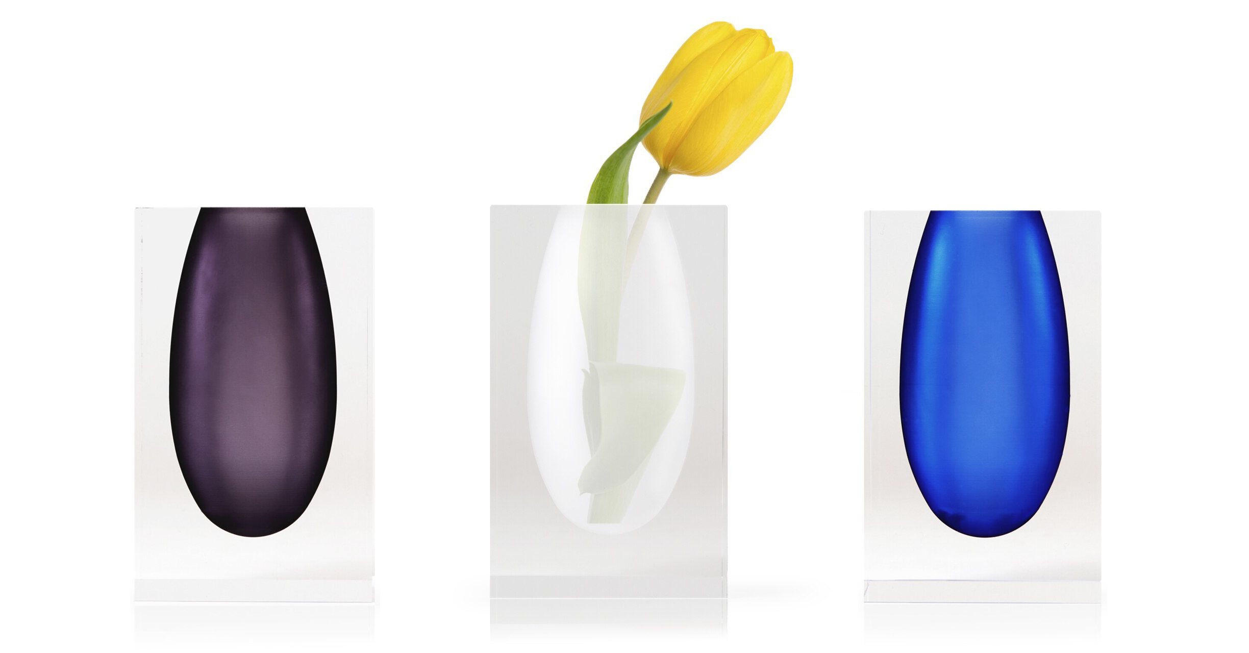 Acrylic Block Bud Vase in Bright Colors